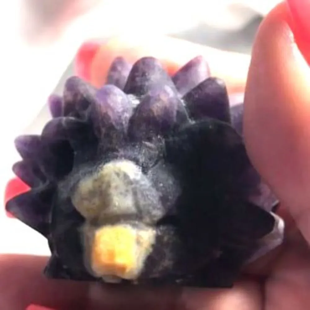 Adorable Fluorite Hedgehog Carving